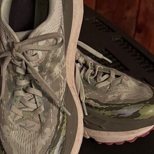 Hoka Athletic Shoes in Green and Gray